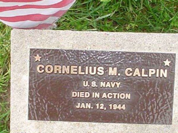 CORNELIUS M. CALPIN WAR MEMORIAL TREE PLAQUE