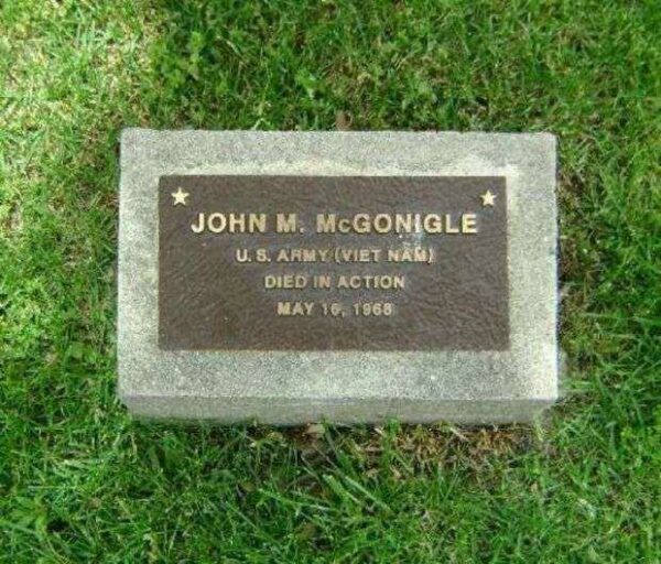 JOHN M. MCGONIGLE WAR MEMORIAL TREE PLAQUE