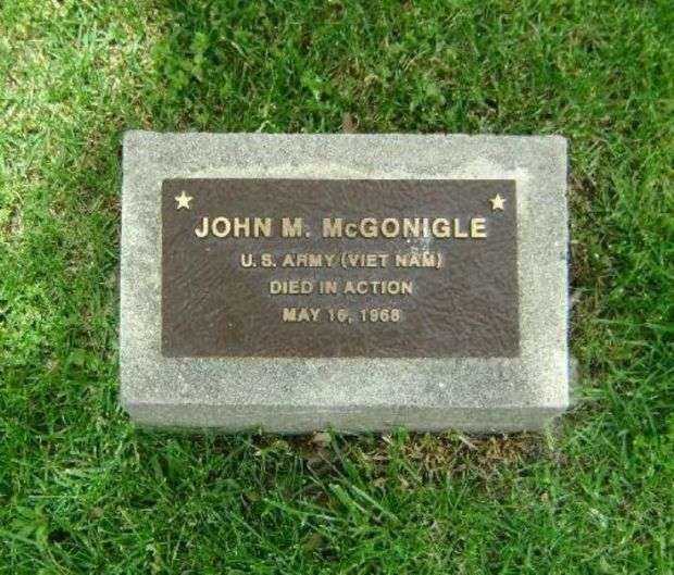 JOHN M. MCGONIGLE WAR MEMORIAL TREE PLAQUE