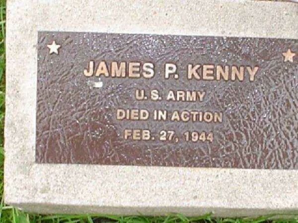 JAMES P. KENNY WAR MEMORIAL TREE PLAQUE