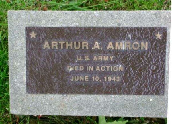 ARTHUR A. AMRON WAR MEMORIAL TREE PLAQUE