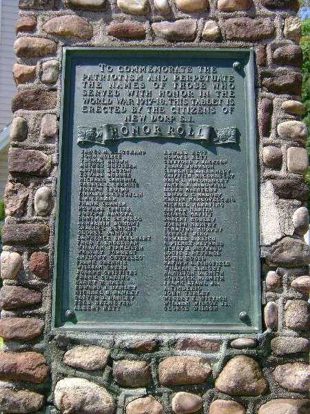 NEW DORP S.I. WORLD WAR I MEMORIAL PLAQUE