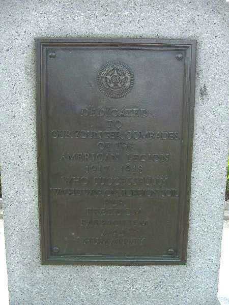 TOMPKINSVILLE PARK SPANISH-AMERICAN WAR MEMORIAL PLAQUE D