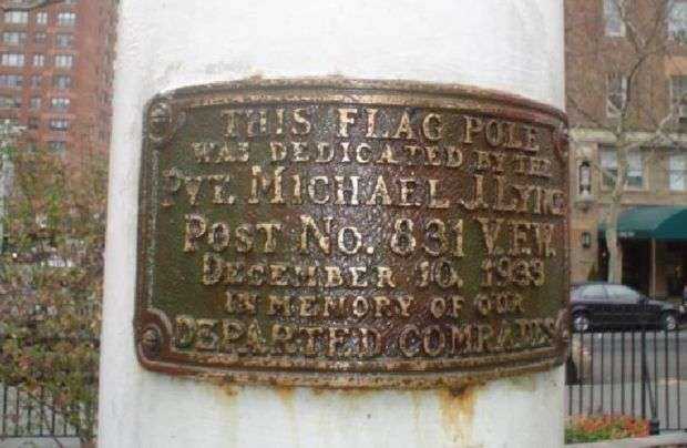 PVT. MICHAEL J. LYNCH WAR MEMORIAL FLAGPOLE PLAQUE