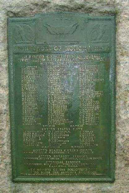 HOLLIS WORLD WAR I MEMORIAL PLAQUE