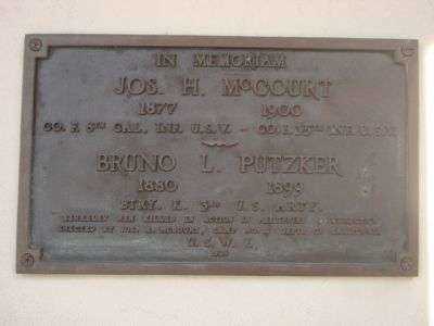 JOS. H. MCCOURT AND BRUNO L. PUTZKER MEMORIAL PLAQUE