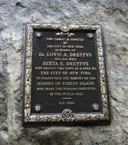 DREYFUS WORLD WAR I MEMORIAL PLAQUE