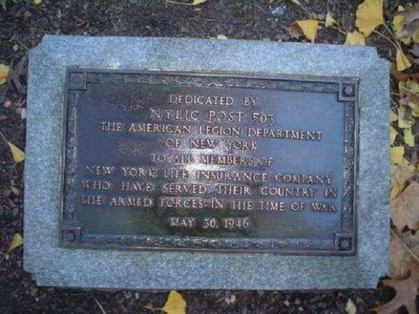 NYLIC POST 503 MEMORIAL TREE PLAQUE