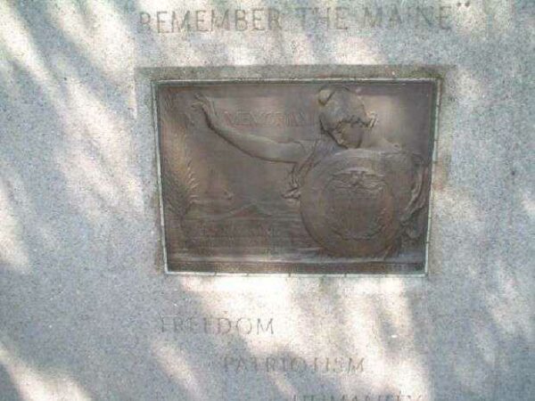 FLUSHING SPANISH-AMERICAN WAR MEMORIAL FLAGPOLE PLAQUE