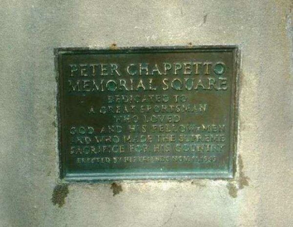 PETER CHAPETTO MEMORIAL SQUARE PLAQUE
