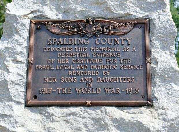 SPALDING COUNTY WORLD WAR I MEMORIAL PLAQUE