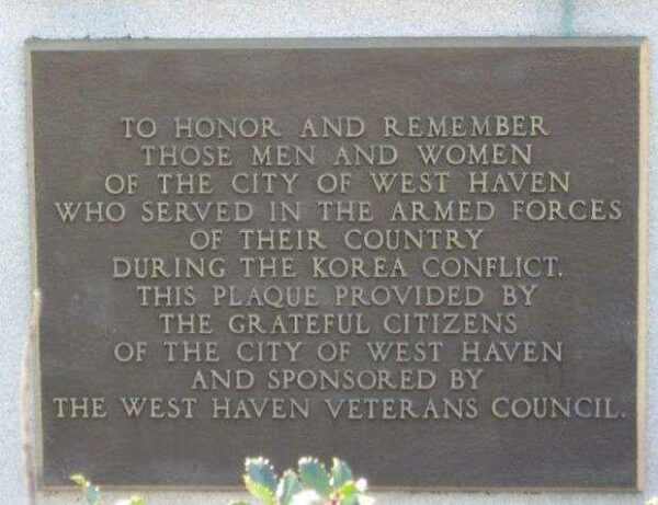 WEST HAVEN WORLD WAR I MEMORIAL PLAQUE D