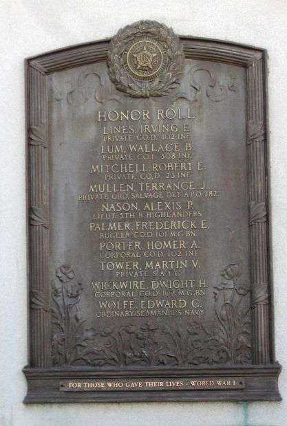 WEST HAVEN WORLD WAR I MEMORIAL PLAQUE C