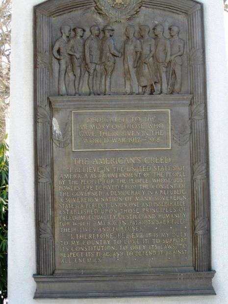 WEST HAVEN WORLD WAR I MEMORIAL DEDICATED PLAQUE
