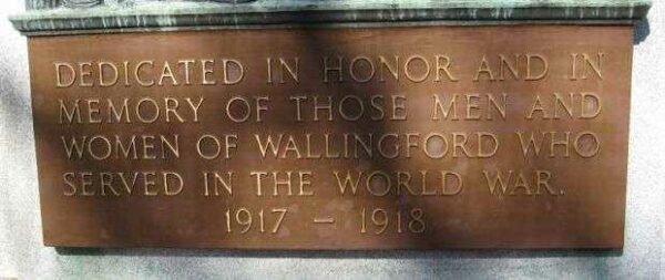 WALLINGFORD WORLD WAR I MEMORIAL DEDICATION STONE