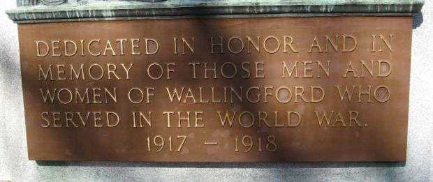 WALLINGFORD WORLD WAR I MEMORIAL DEDICATION STONE