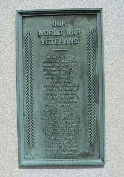 PROSPECT SOLDIERS MEMORIAL HONOR ROLL PLAQUE A