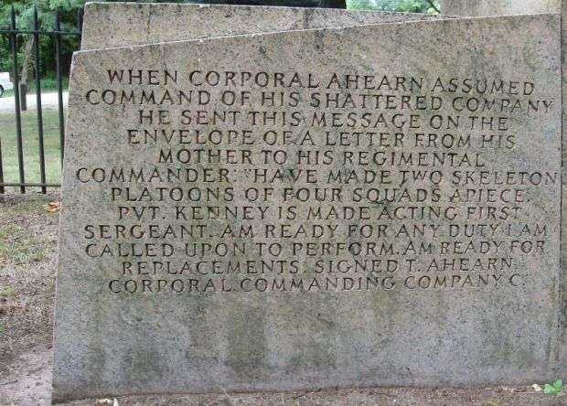 CORPORAL TIMOTHY FRANCIS AHEARN MEMORIAL NARRATIVE STONE B