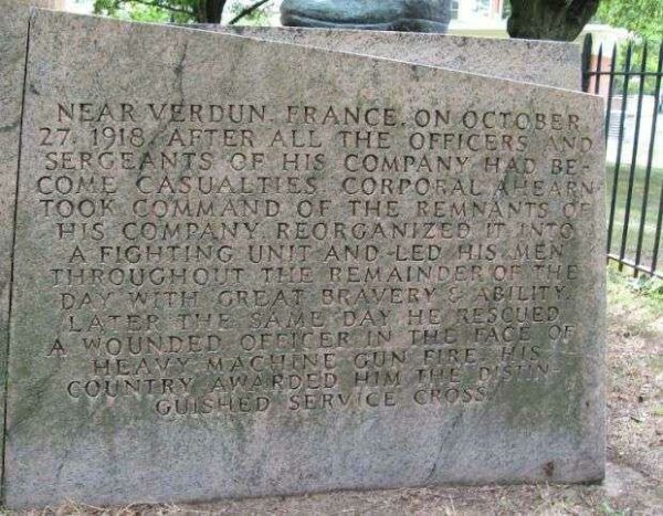 CORPORAL TIMOTHY FRANCIS AHEARN MEMORIAL NARRATIVE STONE A