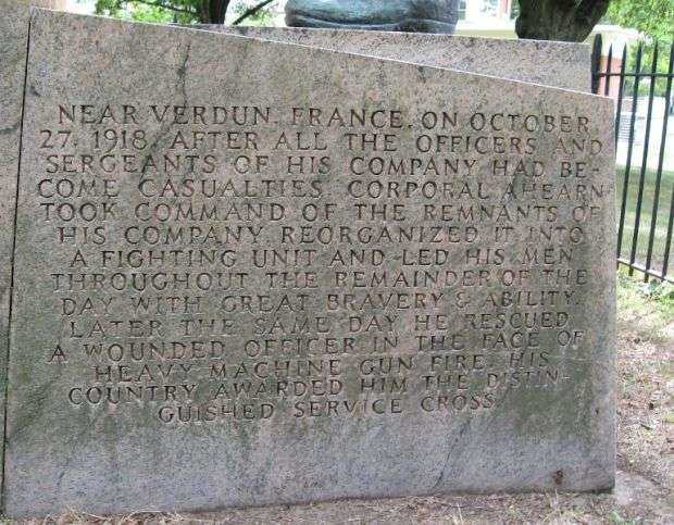 CORPORAL TIMOTHY FRANCIS AHEARN MEMORIAL NARRATIVE STONE A
