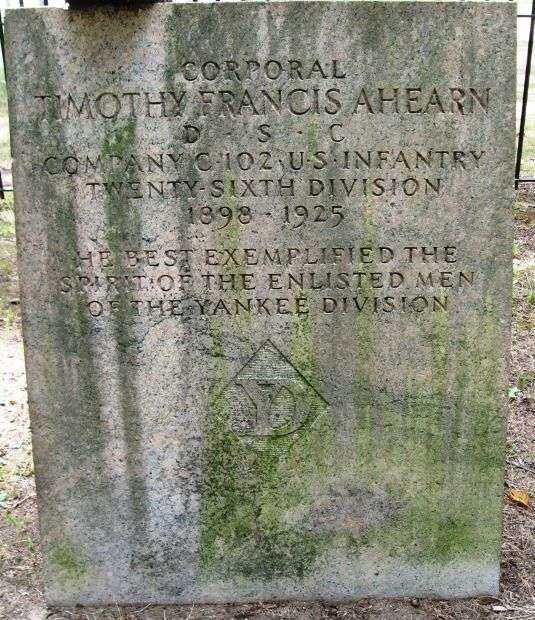 CORPORAL TIMOTHY FRANCIS AHEARN MEMORIAL DEDICATION STONE