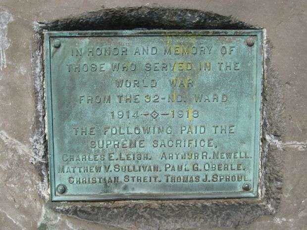 32ND WARD WORLD WAR I MEMORIAL