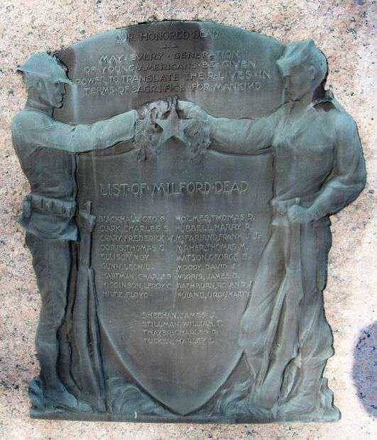 MILFORD WORLD WAR I MEMORIAL PLAQUE A