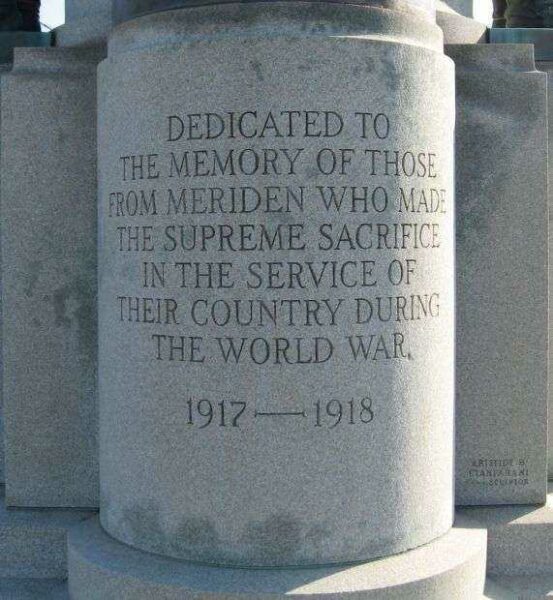 MERIDEN WORLD WAR I MEMORIAL DEDICATION STONE