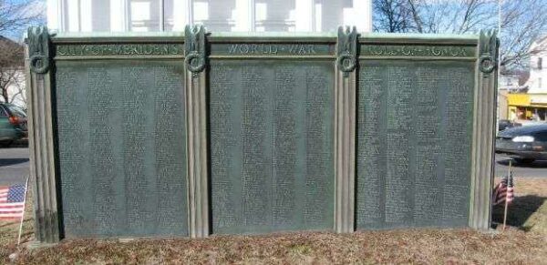 CITY OF MERIDEN’S WORLD WAR ROLL OF HONOR MEMORIAL BACK