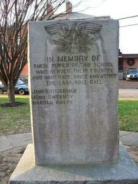 ELM STREET SCHOOL WORLD WAR I VETERANS MEMORIAL BACK