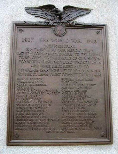 MIDDLETOWN WORLD WAR I MEMORIAL PLAQUE