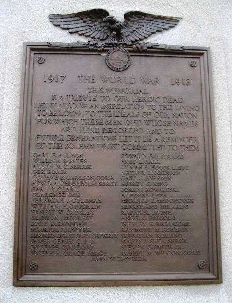 MIDDLETOWN WORLD WAR I MEMORIAL PLAQUE