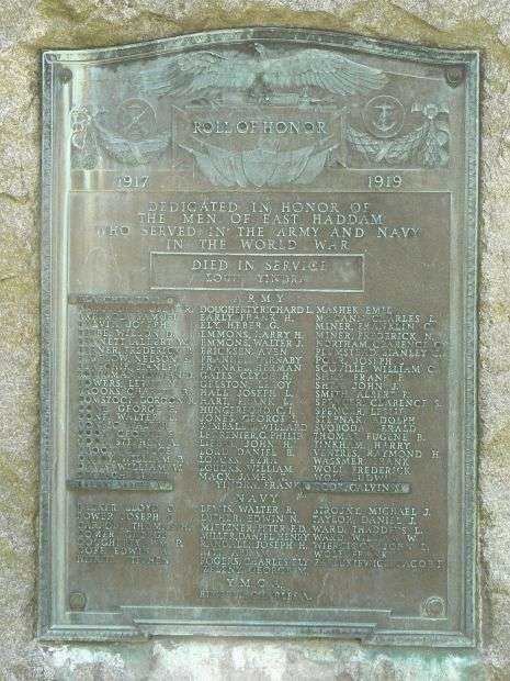 EAST HADDAM WORLD WAR I MEMORIAL