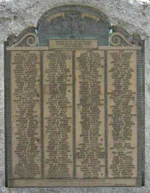 THOMASTON WORLD WAR I MEMORIAL PLAQUE