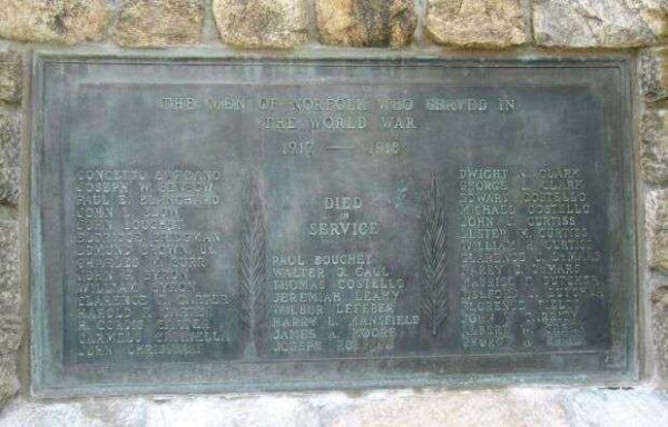 NORFOLK WORLD WAR I MEMORIAL PLAQUE A