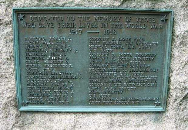 EAST HARTFORD WORLD WAR I MEMORIAL PLAQUE B
