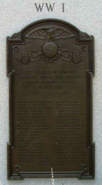 BURLINGTON WORLD WAR I MEMORIAL PLAQUE