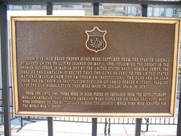 FIVE-INCH BRASS TROPHY GUNS MEMORIAL PLAQUE