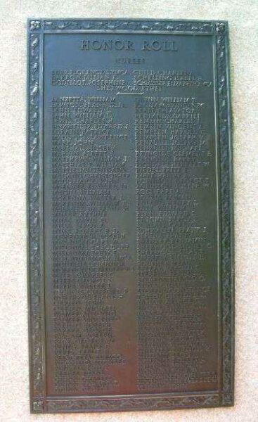 WESTPORT WORLD WAR I MEMORIAL PLAQUE C