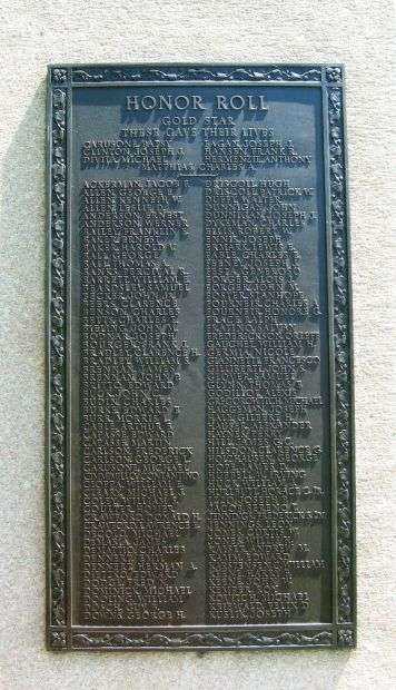 WESTPORT WORLD WAR I MEMORIAL PLAQUE B