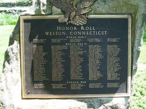WESTON HONOR ROLL MEMORIAL PLAQUE
