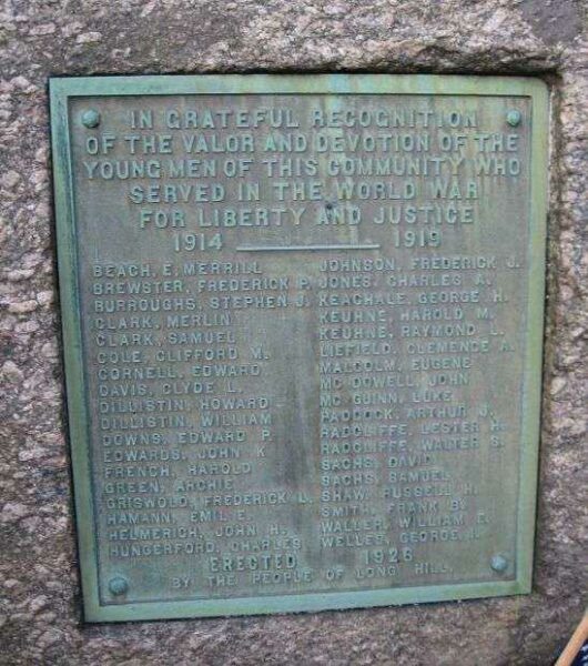LONG HILL WORLD WAR I MEMORIAL