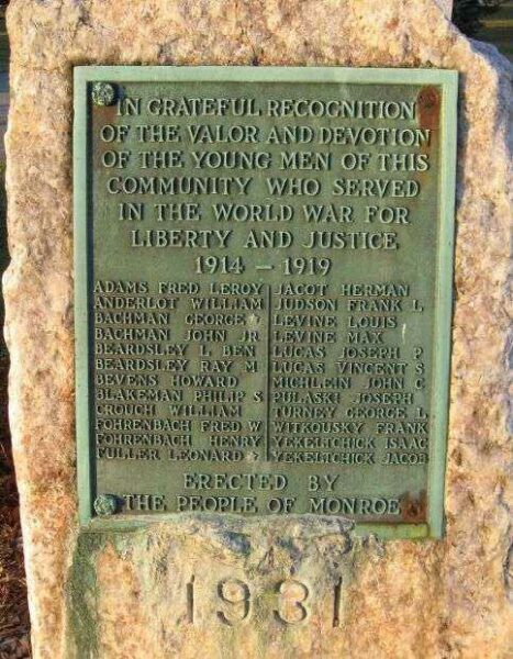MONROE WORLD WAR I MEMORIAL 1931