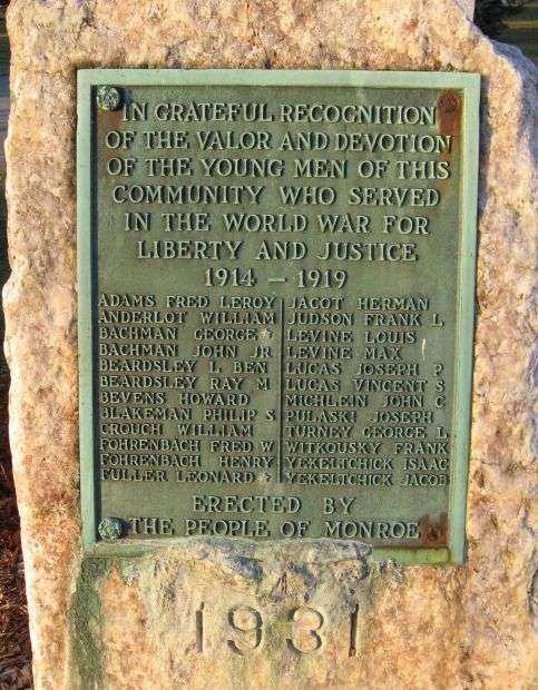 MONROE WORLD WAR I MEMORIAL 1931