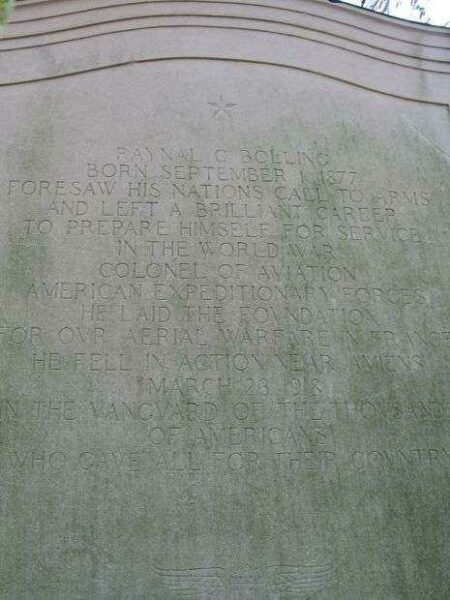 COLONEL RAYNAL C. BOLLING WAR MEMORIAL DEDICATION STONE