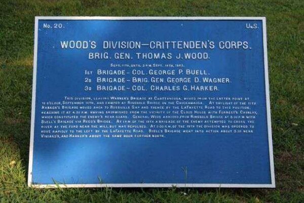 WOOD’S DIVISION-CRITTENDEN’S CORPS WAR MEMORIAL PLAQUE