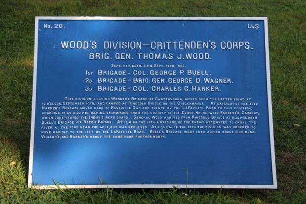 WOOD’S DIVISION-CRITTENDEN’S CORPS WAR MEMORIAL PLAQUE