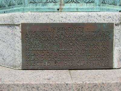 IN MEMORY OF AUGUST CANFIELD LEDYARD MEMORIAL FLAG POLE PLAQUE