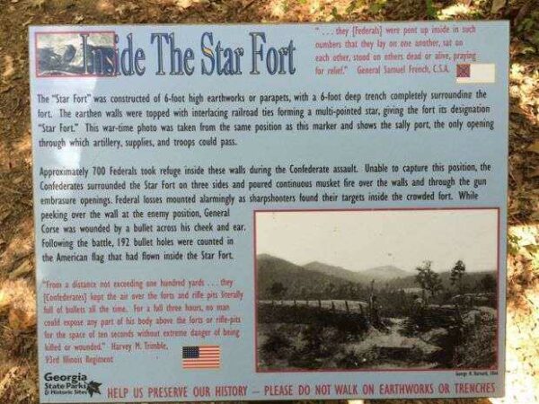INSIDE THE STAR FORT WAR MEMORIAL MARKER