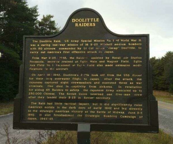 DOOLITTLE RAIDERS WAR MEMORIAL MARKER